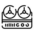 Bobbin tape recorder icon, outline style