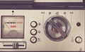 Bobbin tape recorder retro micrphone. HD photo. Royalty Free Stock Photo