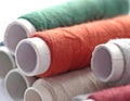 Bobbins of colorful thread