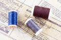 Bobbins and sewin instructions Royalty Free Stock Photo