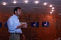 Bobby Jindal, Governor of Louisiana and presidential hopeful speaks at Smokey Row Coffee House, Oskaloosa, Iowa