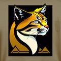 Bobcat Animal Style Print Design Logo. Generative AI. Royalty Free Stock Photo