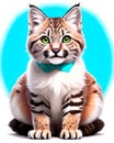 Bobcat chubby kitten portrait facing Royalty Free Stock Photo