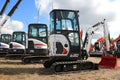 Bobcat Compact Excavators on Display Royalty Free Stock Photo