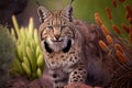 bobcat with full belly, after a successful hunt Royalty Free Stock Photo