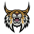 Bobcat Lynx Wildcat Angry Roaring Logo Sports Mascot Vector Illustration