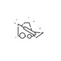 Bobcat machine simple vector line icon. Symbol, pictogram, sign. Light background. Editable stroke Royalty Free Stock Photo