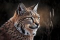 Bobcat portrait in wildlife. Generative ai design Royalty Free Stock Photo