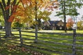 A lakeside tourist resort in Ontario, Canada with the fence in the front lawn Royalty Free Stock Photo