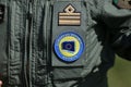 Details with an European Defence Agency badge on a Italian air force officer uniform