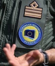 Details with an European Defence Agency badge on a Italian air force officer uniform