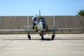 Mechanics attend IAR 99 Soim (Hawk) advanced trainer and light attack airplane, used as jet trainer of the Romanian Air Force Royalty Free Stock Photo