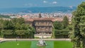 The Boboli Gardens park timelapse, Fountain of Neptune and a distant view on The Palazzo Pitti, in Florence, Italy Royalty Free Stock Photo