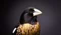 Bobolink Bird Portrait in Dark Studio, Professional Wildlife Photography