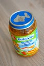 BoboVita baby food on a table Royalty Free Stock Photo