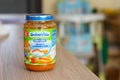 BoboVita baby food on a table Royalty Free Stock Photo