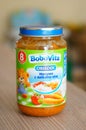 BoboVita baby food on a table Royalty Free Stock Photo