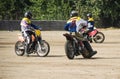 BOBRUISK, BELARUS - September 8, 2018: Motoball, young guys play motorcycles in motoball, competitions