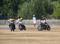 BOBRUISK, BELARUS - September 8, 2018: Motoball, young guys play motorcycles in motoball, competitions