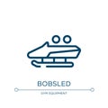 Bobsled icon. Linear vector illustration from winter sports collection. Outline bobsled icon vector. Thin line symbol for use on