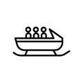 Bobsled icon vector isolated on white background, Bobsled sign , linear symbol and stroke design elements in outline style