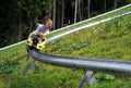 On the bobsled run Royalty Free Stock Photo