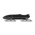 Bobsled vector icon.Black vector icon isolated on white background bobsled.