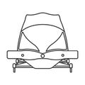 Bobsled vector outline icon. Vector illustration bobsleigh on white background. Isolated outline illustration icon of
