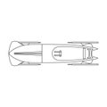 Bobsled vector outline icon. Vector illustration bobsleigh on white background. Isolated outline illustration icon of