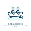 Bobsledding icon. Linear vector illustration from x treme collection. Outline bobsledding icon vector. Thin line symbol for use on Royalty Free Stock Photo