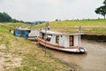 Two boats on river water on natural background