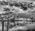 Boca Raton buildings along Lake Boca Raton at sunset, Florida Royalty Free Stock Photo