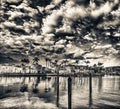 Boca Raton buildings along Lake Boca Raton at sunset, Florida Royalty Free Stock Photo