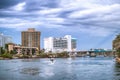 Boca Raton buildings along the river from South Inlet Park, Florida Royalty Free Stock Photo