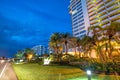 Boca Raton buildings at night, Florida Royalty Free Stock Photo