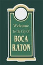 Boca Raton Florida with green background