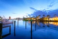 Boca Raton homes reflections at night, Florida Royalty Free Stock Photo