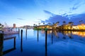 Boca Raton homes reflections at night, Florida