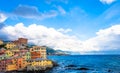 Boccadasse marina panorama in Genoa, Italy