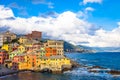 Boccadasse marina panorama in Genoa, Italy