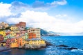 Boccadasse marina panorama in Genoa, Italy