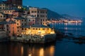 Boccadasse, sea district of Genoa, during a summer evening