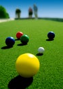 Bocce balls. Royalty Free Stock Photo