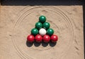 Balls, and one white ball, which is typically the target known as the Royalty Free Stock Photo