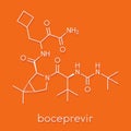 Boceprevir hepatitis C virus HCV drug molecule. Skeletal formula.