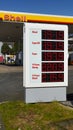 Sign at a gas station with high gasoline prices in Germany in March 2022 Royalty Free Stock Photo