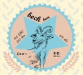 Bock beer label with a goat and wheat signs