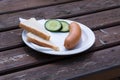 Bock sausage on a plate