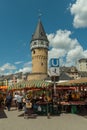 Bockenheim markt, a weekly farmers market on the Bockenheimer Warte with fruit and vegetable stalls, Frankfurt am Main, Germany