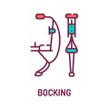 Bocking color line icon on white background. Extreme sport. Jumps and tricks. Pictogram for web page, mobile app, promo. UI UX GUI